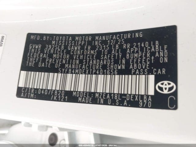 2026 TOYOTA COROLLA LE 9