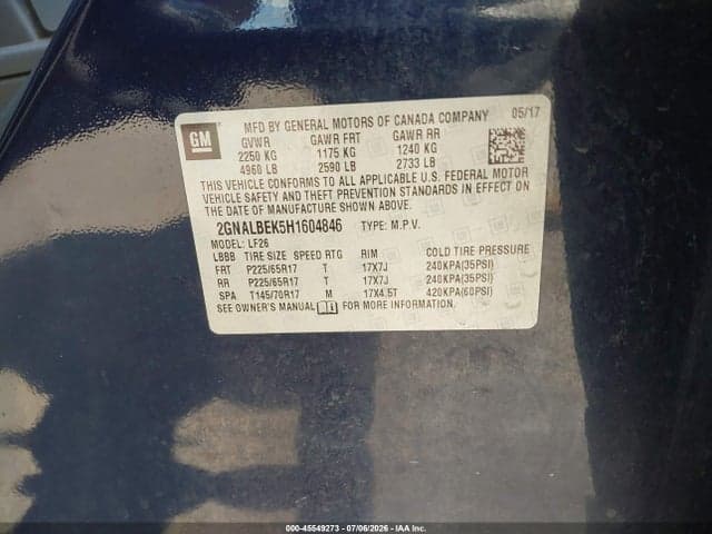 2017 CHEVROLET EQUINOX LS 9