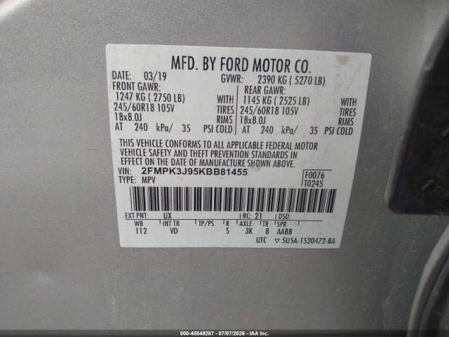 2019 FORD EDGE SEL 9