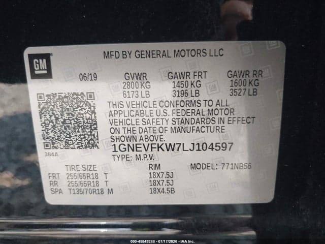 2020 CHEVROLET TRAVERSE AWD LS 9