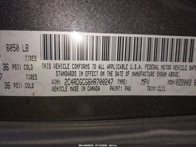 2017 DODGE GRAND CARAVAN SXT 9