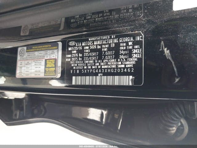 2017 KIA SORENTO 2.4L LX 9