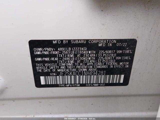 2022 SUBARU FORESTER 9