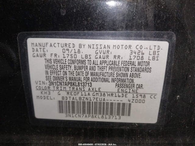 2019 NISSAN VERSA 1.6 SV 9