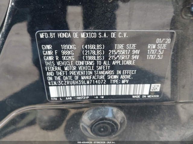 2020 HONDA HR-V AWD LX 9