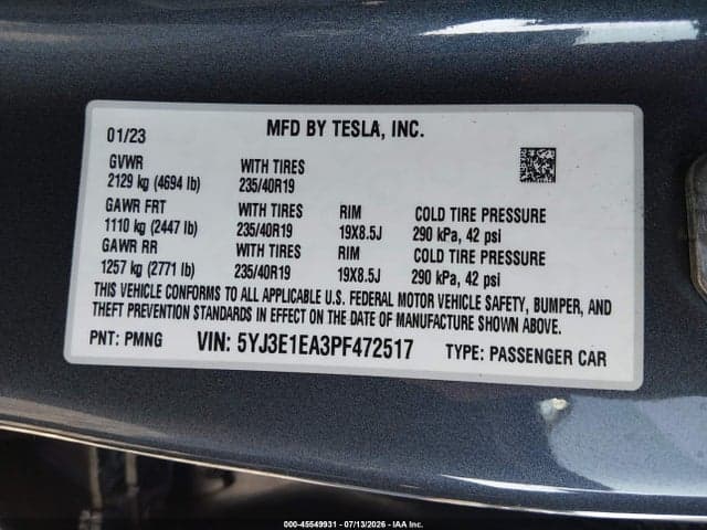 2023 TESLA MODEL 3 REAR-WHEEL DRIVE 9