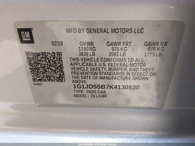 2019 CHEVROLET SONIC LT AUTO 9