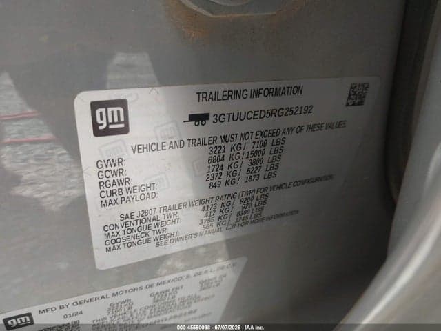 2024 GMC SIERRA 1500 4WD SHORT BOX ELEVATION WITH 3SB 9