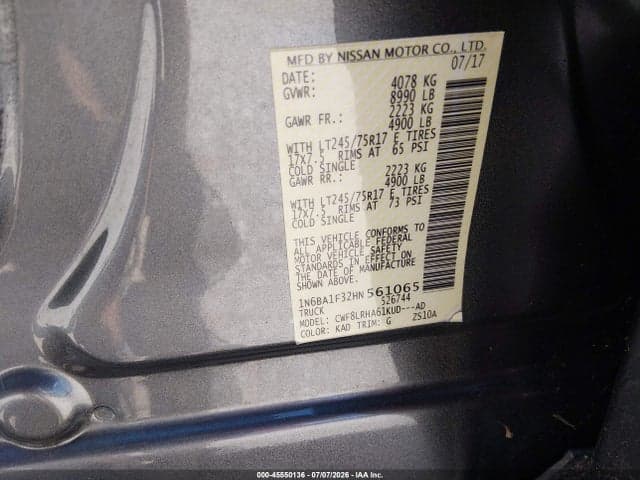 2017 NISSAN TITAN XD S DIESEL 7