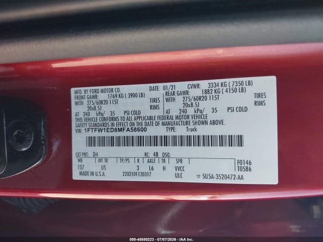 2021 FORD F-150 XLT 9