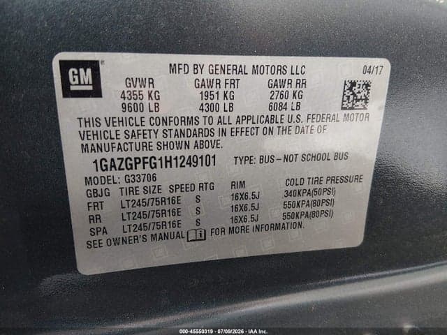 2017 CHEVROLET EXPRESS 3500 LT 9