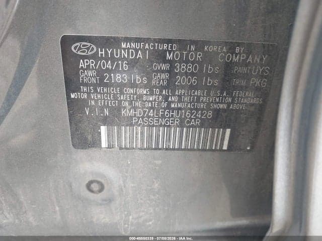 2017 HYUNDAI ELANTRA SE 9