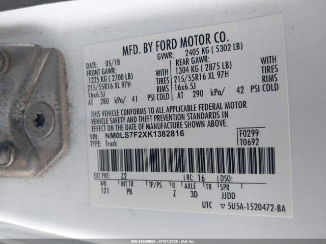 2019 FORD TRANSIT CONNECT XLT 9