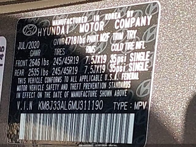 2021 HYUNDAI TUCSON SPORT 9