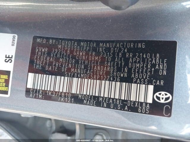 2024 TOYOTA COROLLA LE 9