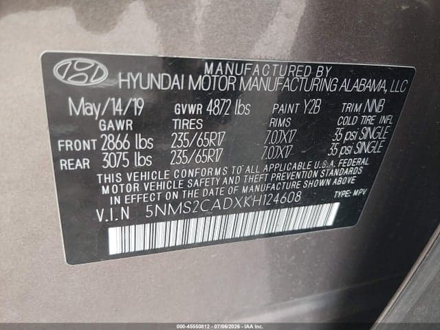 2019 HYUNDAI SANTA FE SE 9