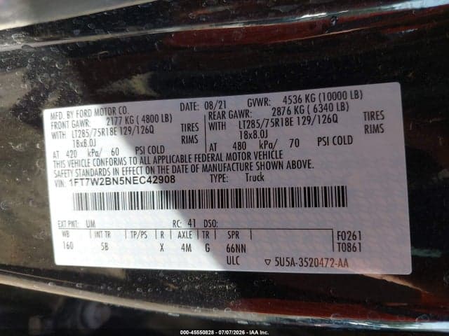 2022 FORD F-250 KING RANCH/LARIAT/PLATINUM/XL/XLT 9