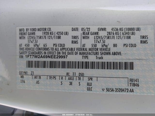 2022 FORD F-250 LARIAT/XL/XLT 9