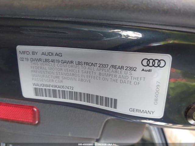 2019 AUDI A4 40 PREMIUM/40 TITANIUM PREMIUM 9