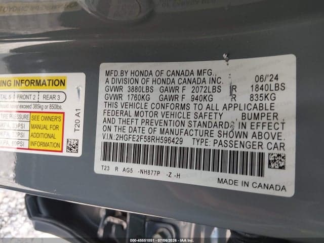 2024 HONDA CIVIC SPORT 9