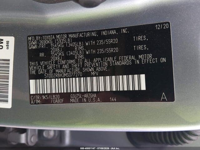 2021 TOYOTA HIGHLANDER LIMITED 9