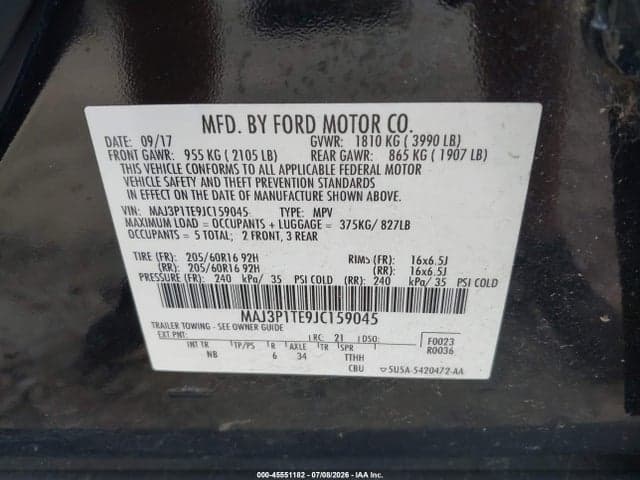 2018 FORD ECOSPORT SE 9