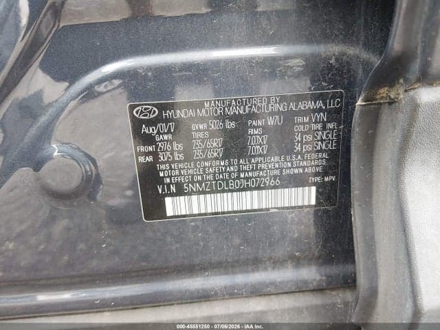 2018 HYUNDAI SANTA FE SPORT 2.4L 9