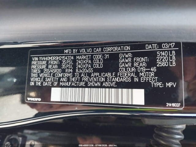 2017 VOLVO XC60 T5 DYNAMIC 9