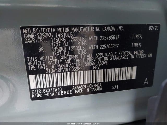 2020 TOYOTA RAV4 XLE 9