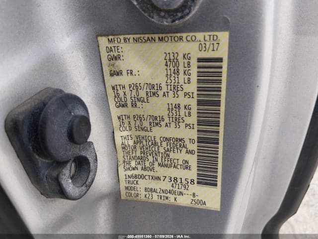 2017 NISSAN FRONTIER SV-I4 9