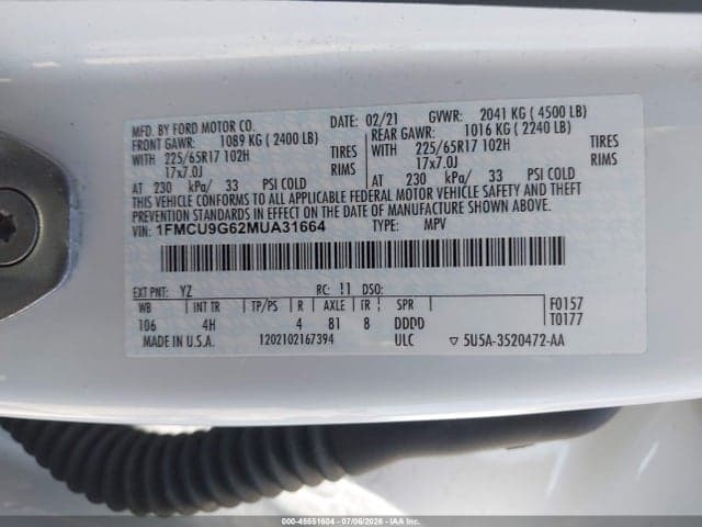 2021 FORD ESCAPE SE 9