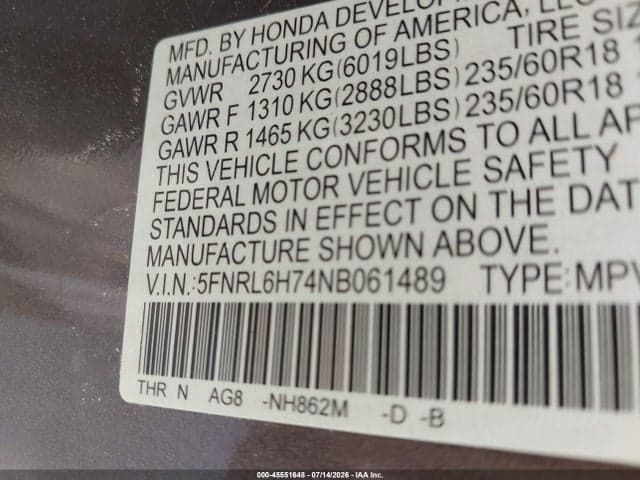 2022 HONDA ODYSSEY EX-L 9