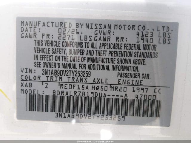2026 NISSAN SENTRA SR 9