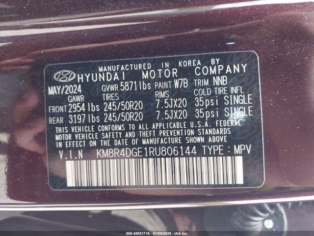 2024 HYUNDAI PALISADE SEL 9