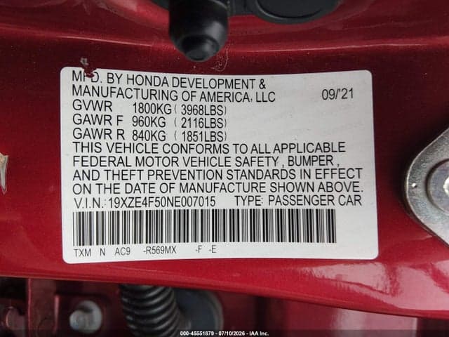 2022 HONDA INSIGHT EX 9