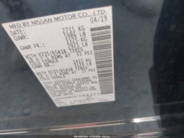 2019 INFINITI QX60 PURE 9