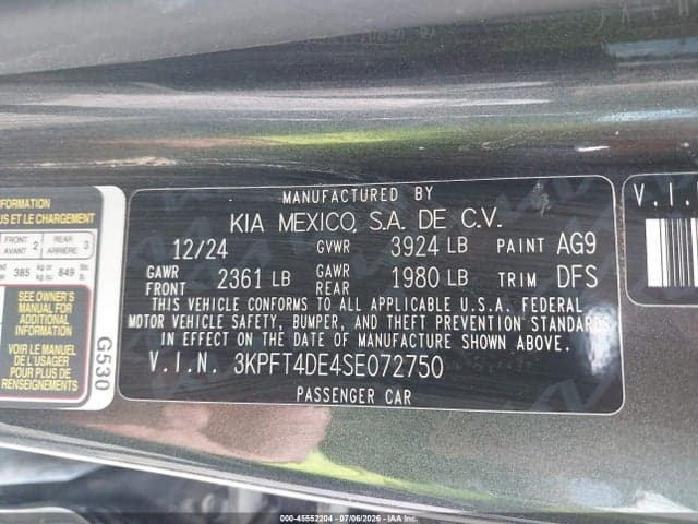2025 KIA K4 LX 9