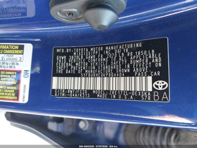 2019 TOYOTA COROLLA SE 9