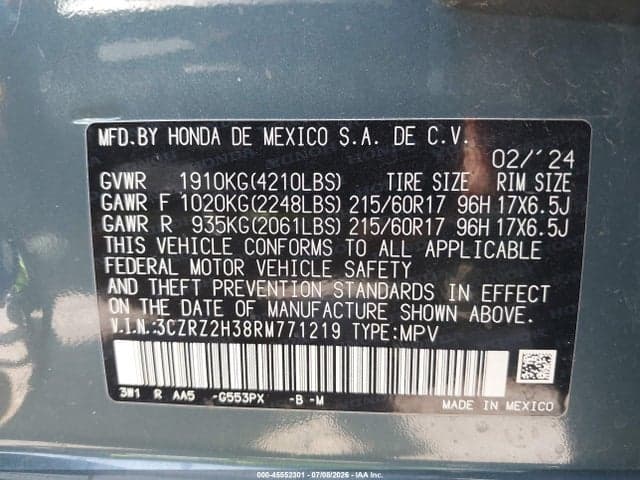 2024 HONDA HR-V AWD LX 9