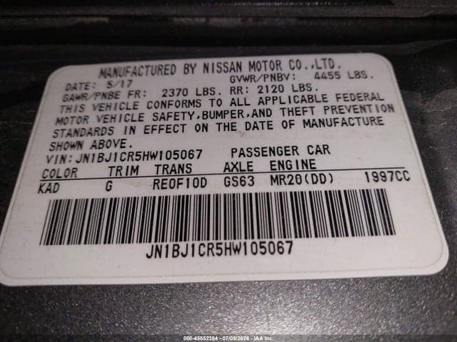2017 NISSAN ROGUE SPORT SV 9