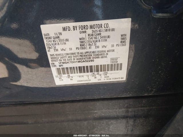 2021 FORD EXPLORER XLT 9