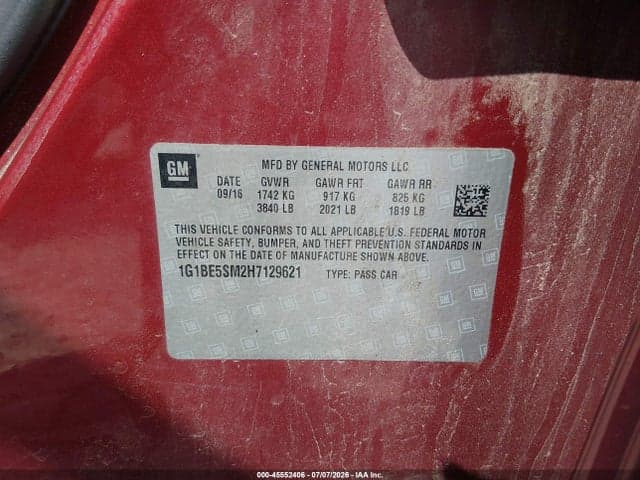 2017 CHEVROLET CRUZE LT AUTO 9