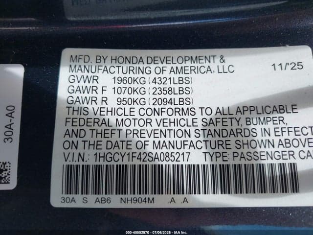 2025 HONDA ACCORD SE 9