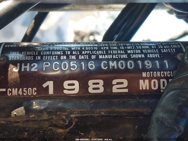 1982 HONDA CM450 C 10