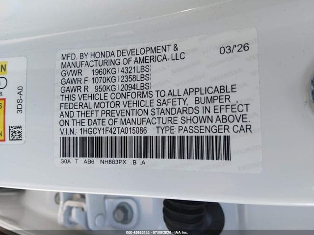 2026 HONDA ACCORD SE 9