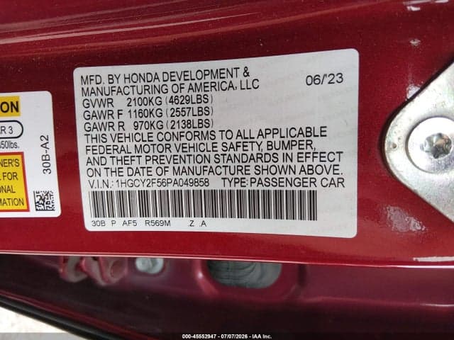 2023 HONDA ACCORD HYBRID SPORT 9
