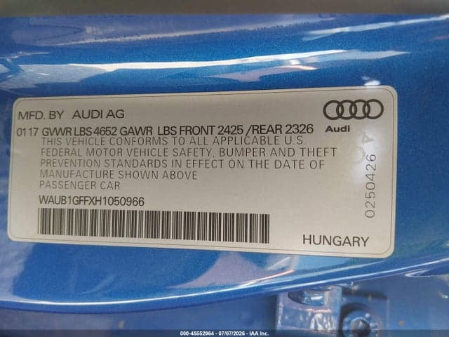 2017 AUDI S3 PREMIUM PLUS 9