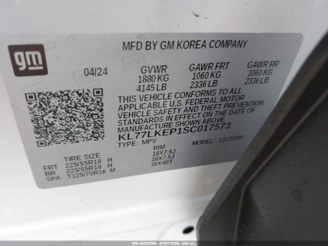 2025 CHEVROLET TRAX FWD ACTIV 9
