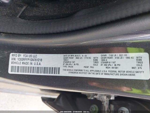 2025 RAM 1500 LONE STAR 4X4 5'7 BOX 9
