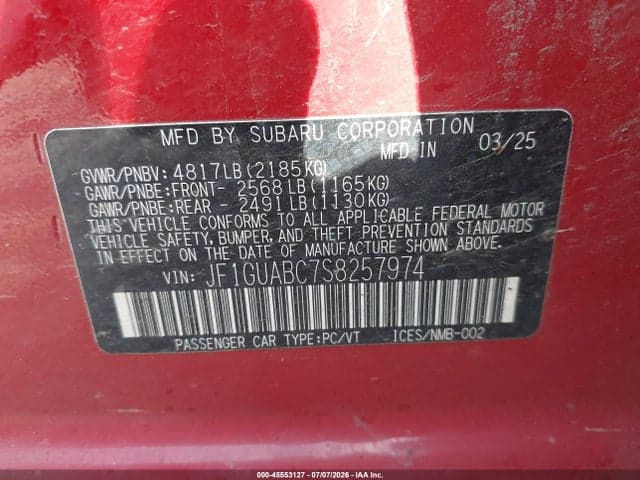 2025 SUBARU IMPREZA BASE 5-DOOR 9